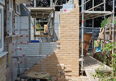 Brickwork on property extension
